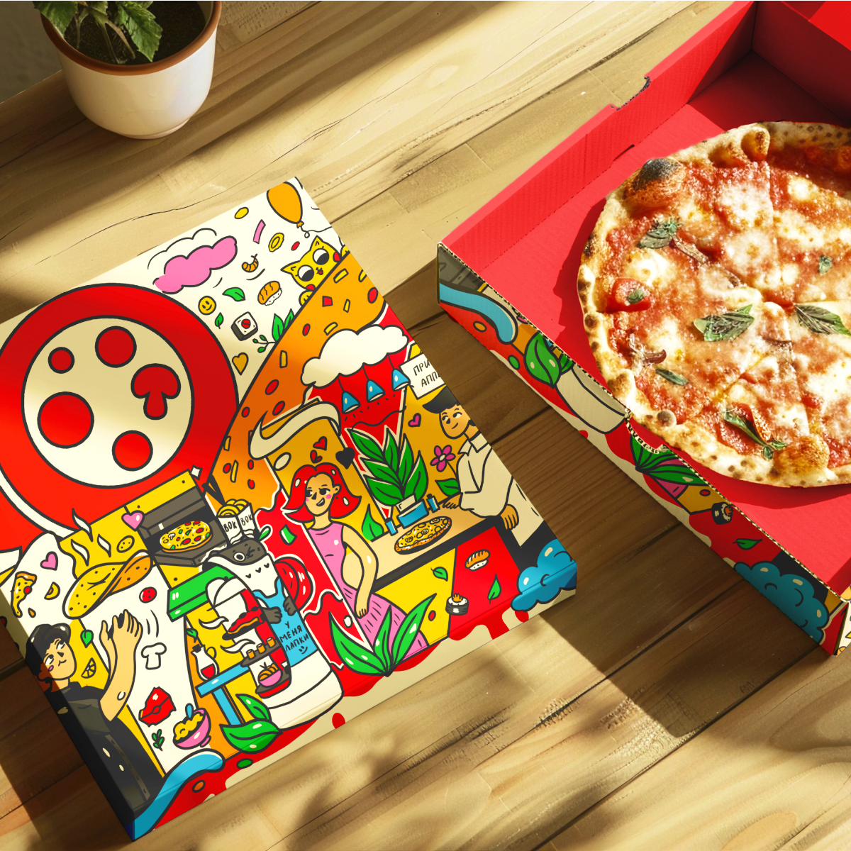 Дошли руки оформить иллюстрацию для компании "ПиццаФабрика" 🍕
Кейс вышел небольшим, так как иллюстрация изначально предназначена только для печати на стене в "длинном" горизонтальном формате | Сетка — социальная сеть от hh.ru