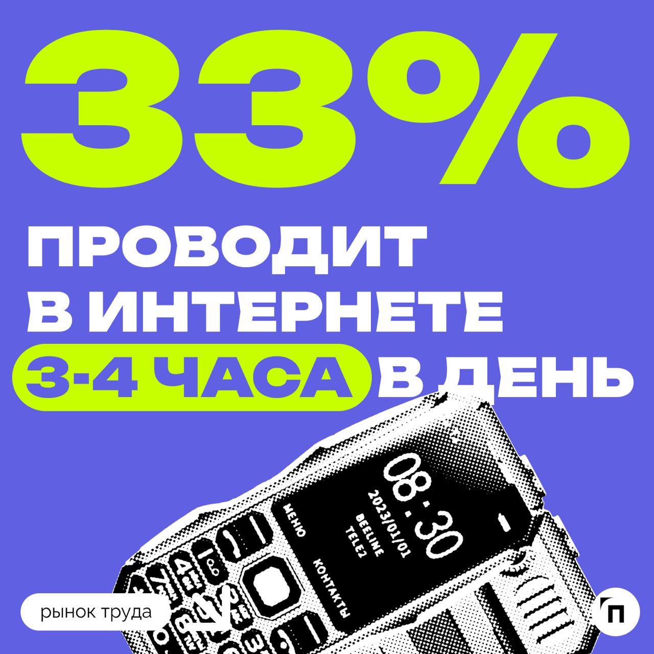 🧷Половина россиян признались в интернет-зависимости
В преддверии дня борьбы с интернет-зависимостью сервис «Работа | Сетка — социальная сеть от hh.ru