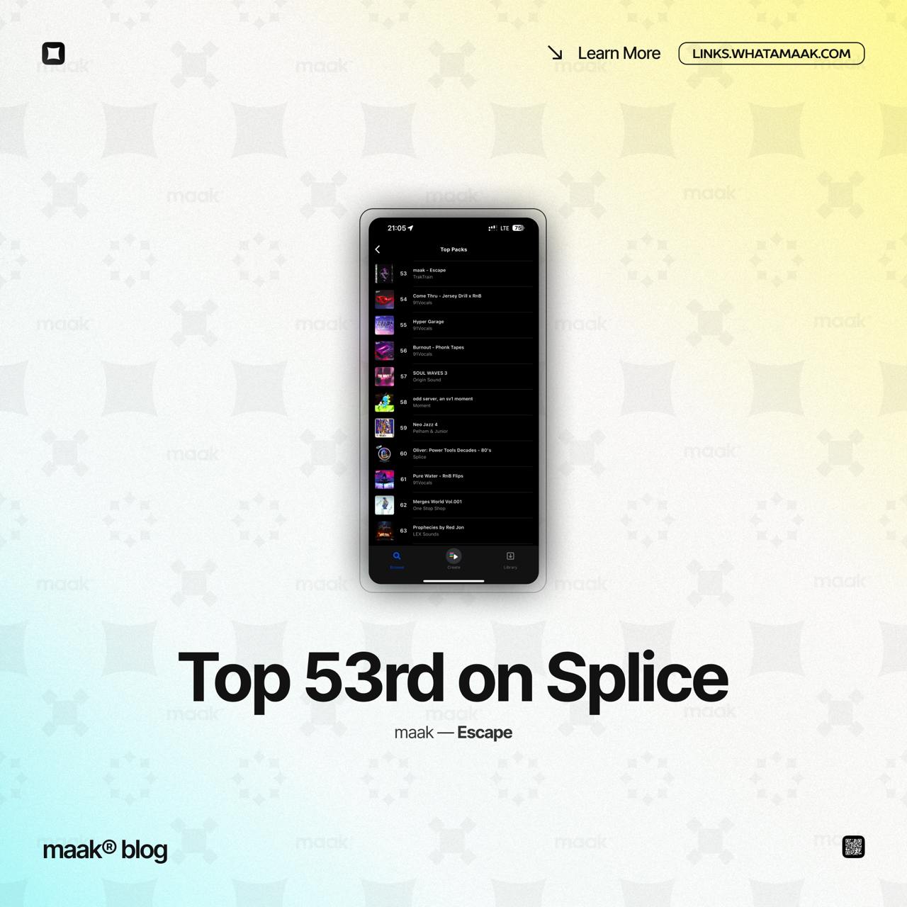 👑 Топ-100 Splice!
Наш недавний релиз семпл пака «Escape» уже успел ворваться в топ-100 Splice и медленно, но верно поднимается выше. Прямо сейчас, занимаем 53-ую строчку чарта | Сетка — социальная сеть от hh.ru