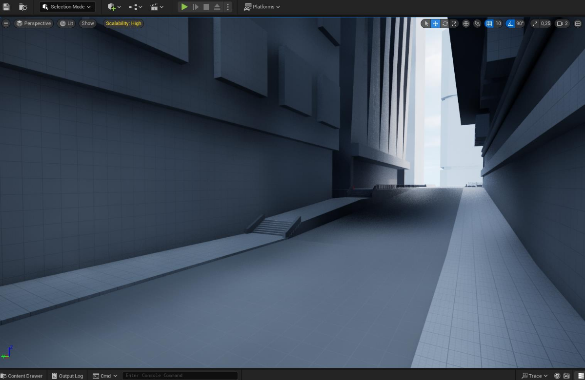 Надо же что-то выложить сюда
#ue5 #unrealengine #blockout #gamedev  #leveldesign | Сетка — социальная сеть от hh.ru