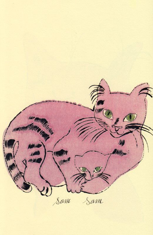 Иллюстрации из книги «25 котов по имени Сэм и одна голубая кошечка».
23.9×15.6 см.
Энди Уорхол, 1954 год.
Надписи выполнены Юлией Уорхол, матерью художника.
#котвыходногодня | Сетка — социальная сеть от hh.ru
