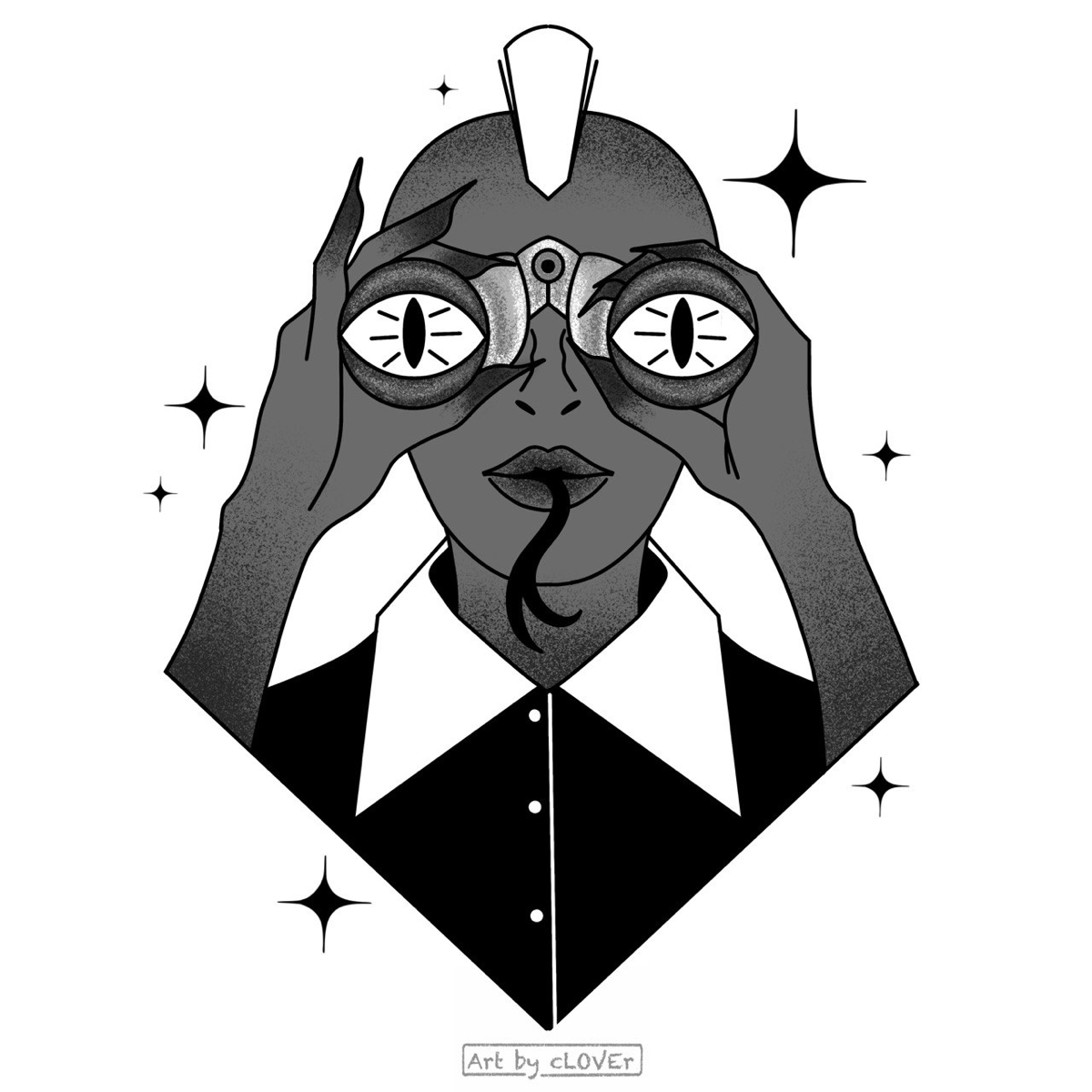 Продолжаю делиться иллюстрашками инктобера
🤍🩶🖤
День 4 - экзотический (exotic)
День 5 - бинокль (binoculars)
Эти ребята навеяны НЛО, рептилоидами, гуманоидами, в общем крутыми чуваками)  
А в группе ВК... | Сетка — социальная сеть от hh.ru