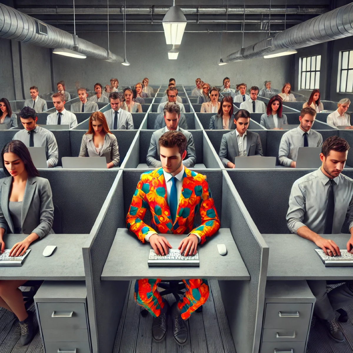 Есть такое слово «конформизм». Хорошо описывает его эксперимент, в котором сажали 10 человек и просили их на вопрос экспериментатора какая линия из нарисованных на доске длиннее отвечать неправильно | Сетка — социальная сеть от hh.ru