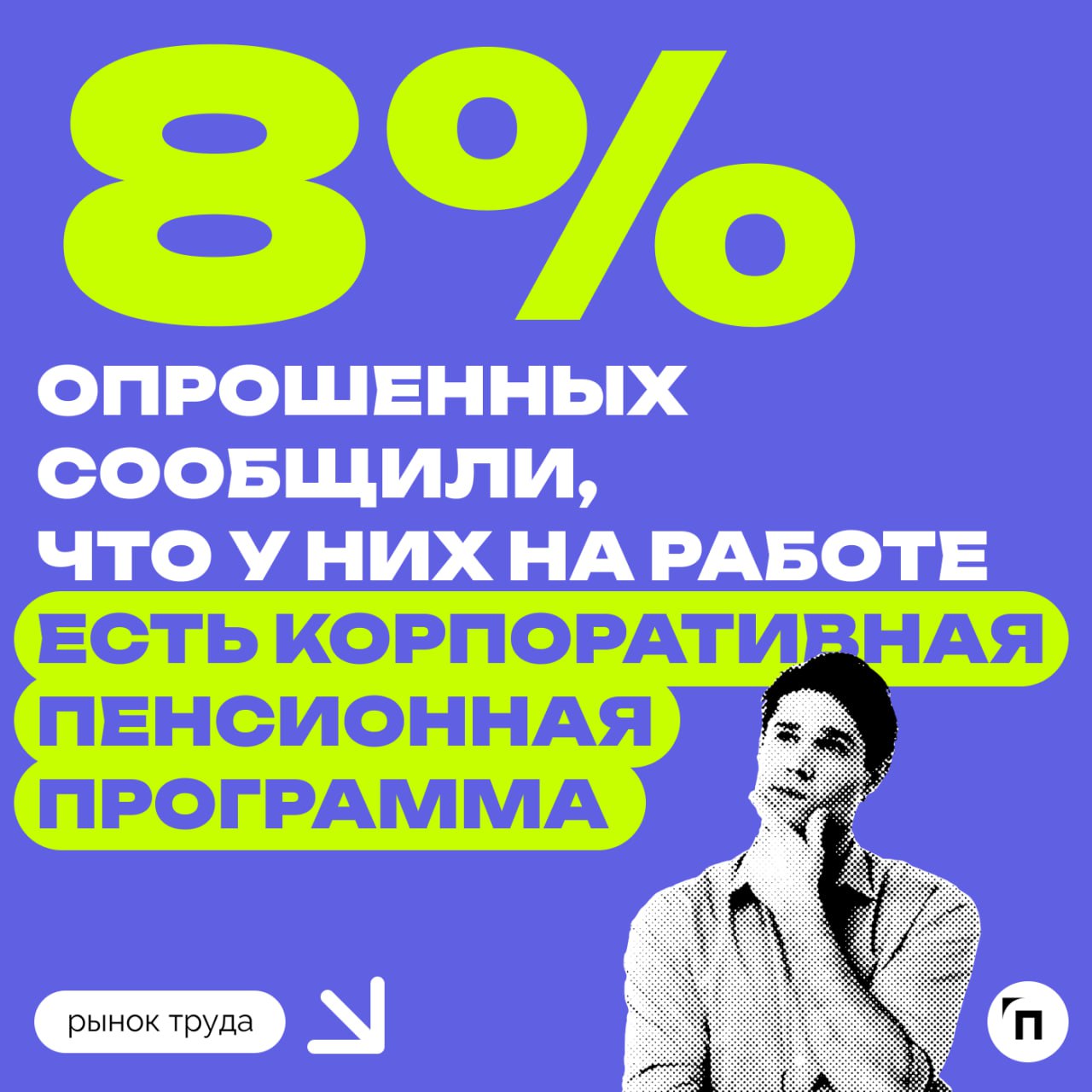 🧷О какой корпоративной пенсии мечтают россияне
Сервис Работа.ру и СберНПФ выяснили, кому доступна пенсия от работодателя и сколько граждан пользуются такой возможностью | Сетка — социальная сеть от hh.ru