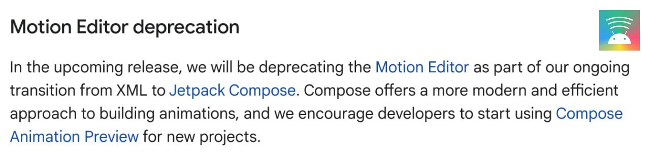 В следующей версии Android Studio уберут Motion Editor 🤯, как часть процесса миграции с XML UI на Jetpack Compose | Сетка — социальная сеть от hh.ru