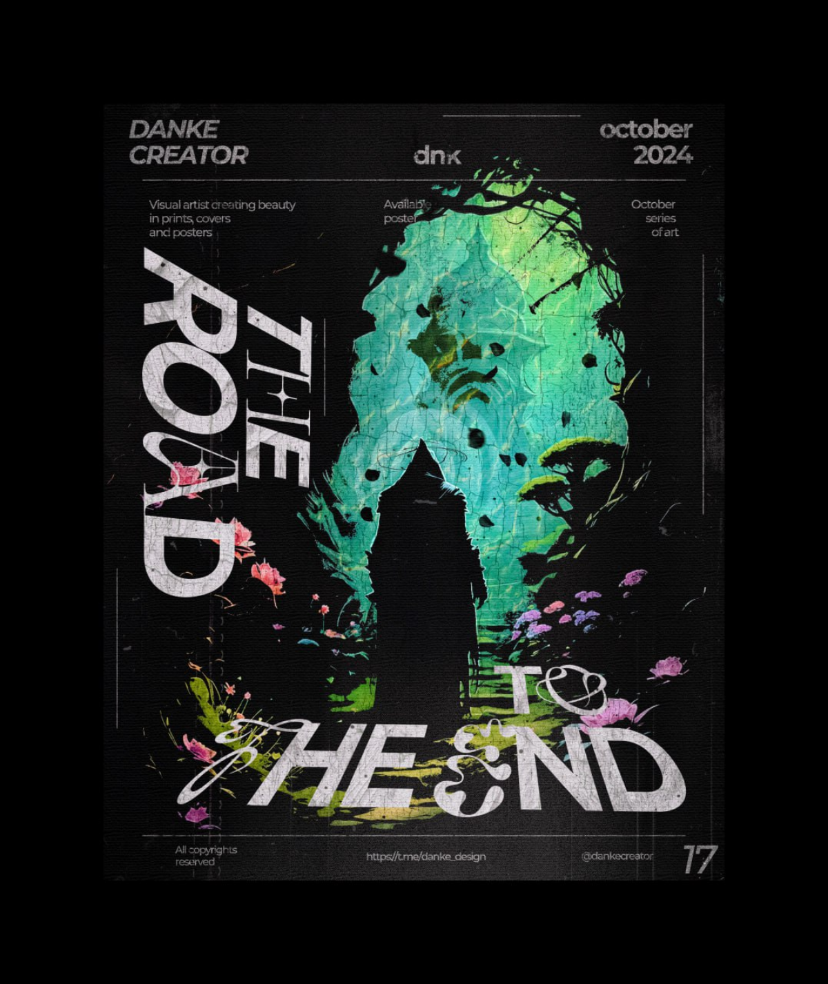 🖤 Дизайн постера под названием THE ROAD TO THE END
  
🏴Если вам нужен стильный постер для вашего произведения, продукта, можете обращаться смело ко мне!  
®️*Более 40 выполненных заказов!        
    ... | Сетка — социальная сеть от hh.ru