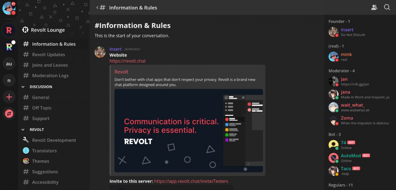 Опенсорсные альтернативы Discord на своём сервере
https://habr.com/ru/companies/ruvds/articles/850438/ | Сетка — социальная сеть от hh.ru