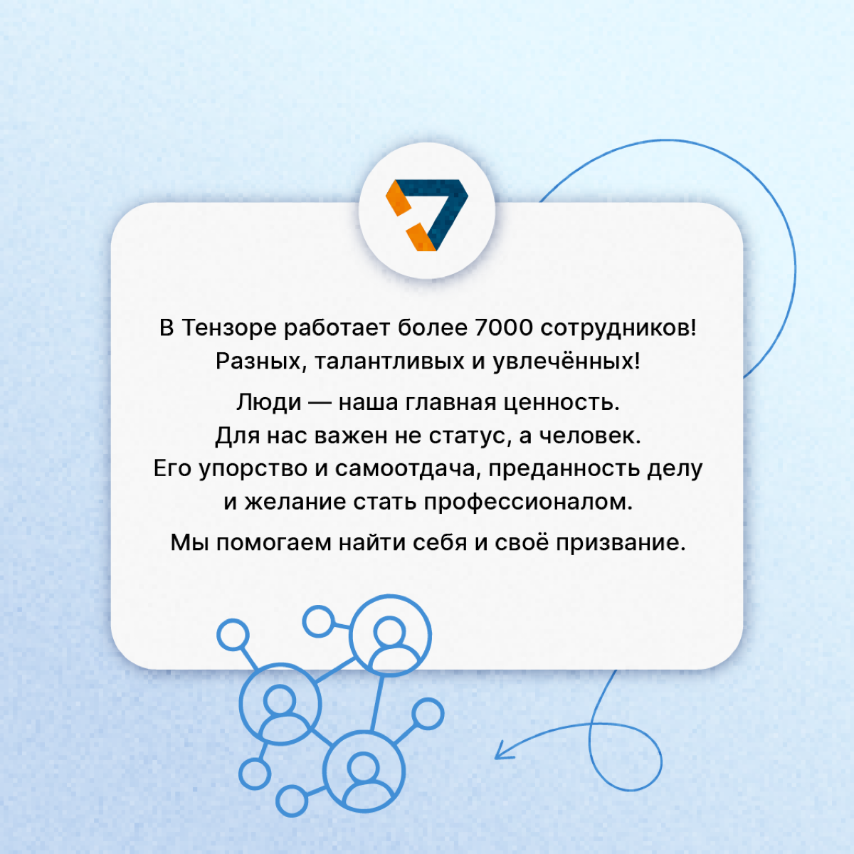 Сетчане, давайте знакомиться!
Мы — Тензор, крупная федеральная IT-компания | Сетка — социальная сеть от hh.ru