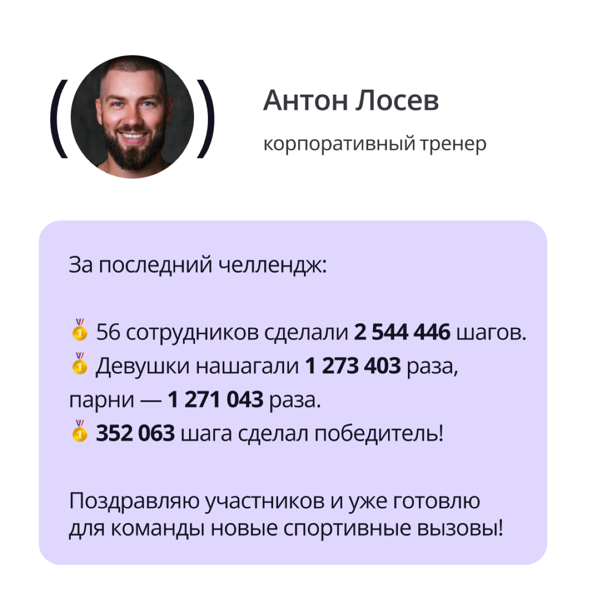 Еще одна спортивная традиция команды ПравоТех — челленджи по шагам.
Что это за инициатива рассказывает корпоративный тренер Антон Лосев | Сетка — социальная сеть от hh.ru