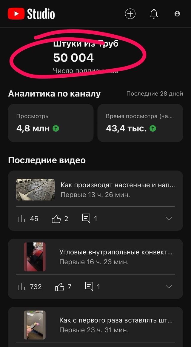 В YouTube сегодня стало 50 000 подписчиков. Маленький юбилей))) | Сетка — социальная сеть от hh.ru
