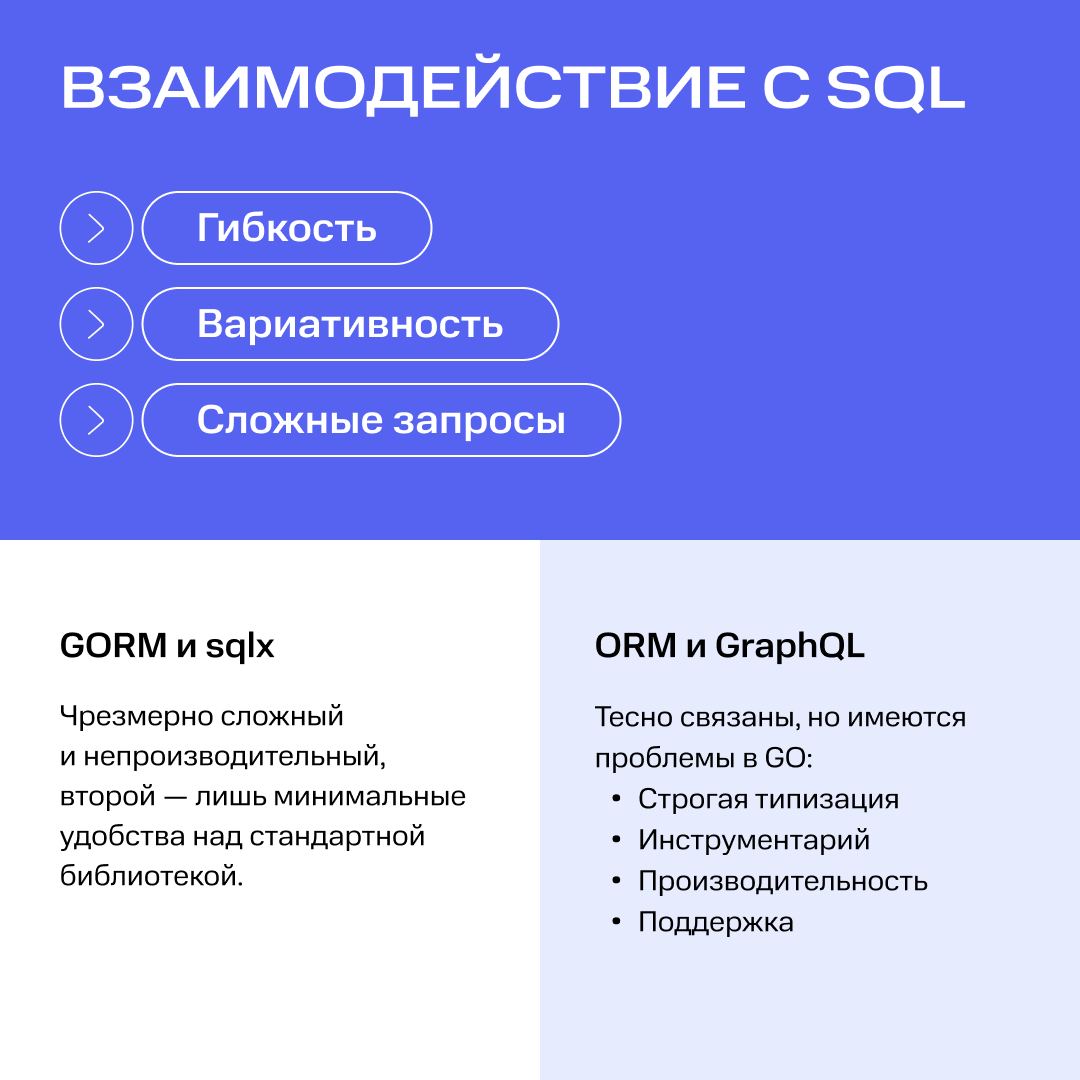 Язык всему голова! Но не простой, а… Golang 😎
Ведущий Golang-разработчик МТС Финтех Денис Евстигнеев недавно выступал на митапе True Tech Go. А мы собрали главные хайлайты его презентации в карточках | Сетка — социальная сеть от hh.ru