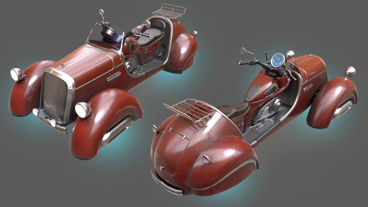 Недавно закончил работу над 3D-моделью ховера. Это был интересный проект, где я решил объединить свою любовь к ретро-автомобилям и sci fi концептам | Сетка — социальная сеть от hh.ru