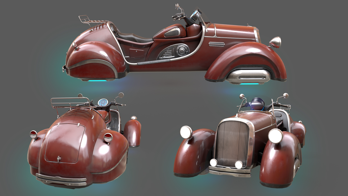 Недавно закончил работу над 3D-моделью ховера. Это был интересный проект, где я решил объединить свою любовь к ретро-автомобилям и sci fi концептам | Сетка — социальная сеть от hh.ru