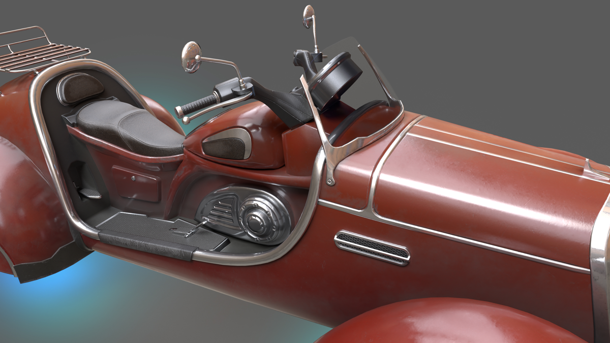 Недавно закончил работу над 3D-моделью ховера. Это был интересный проект, где я решил объединить свою любовь к ретро-автомобилям и sci fi концептам | Сетка — социальная сеть от hh.ru