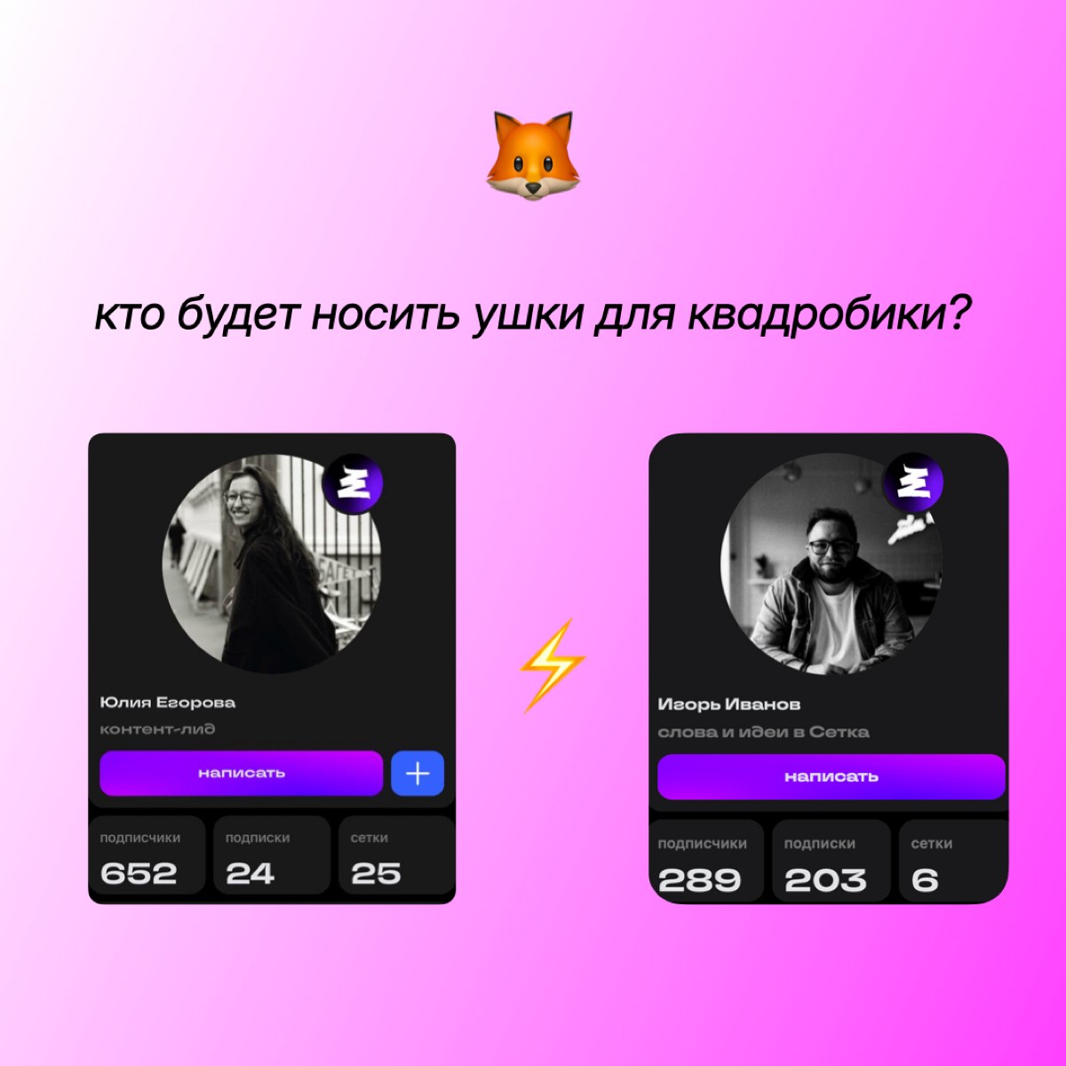 короче говоря, я и мой тимлид заключили пари на рост подписчиков в Сетке | Сетка — социальная сеть от hh.ru