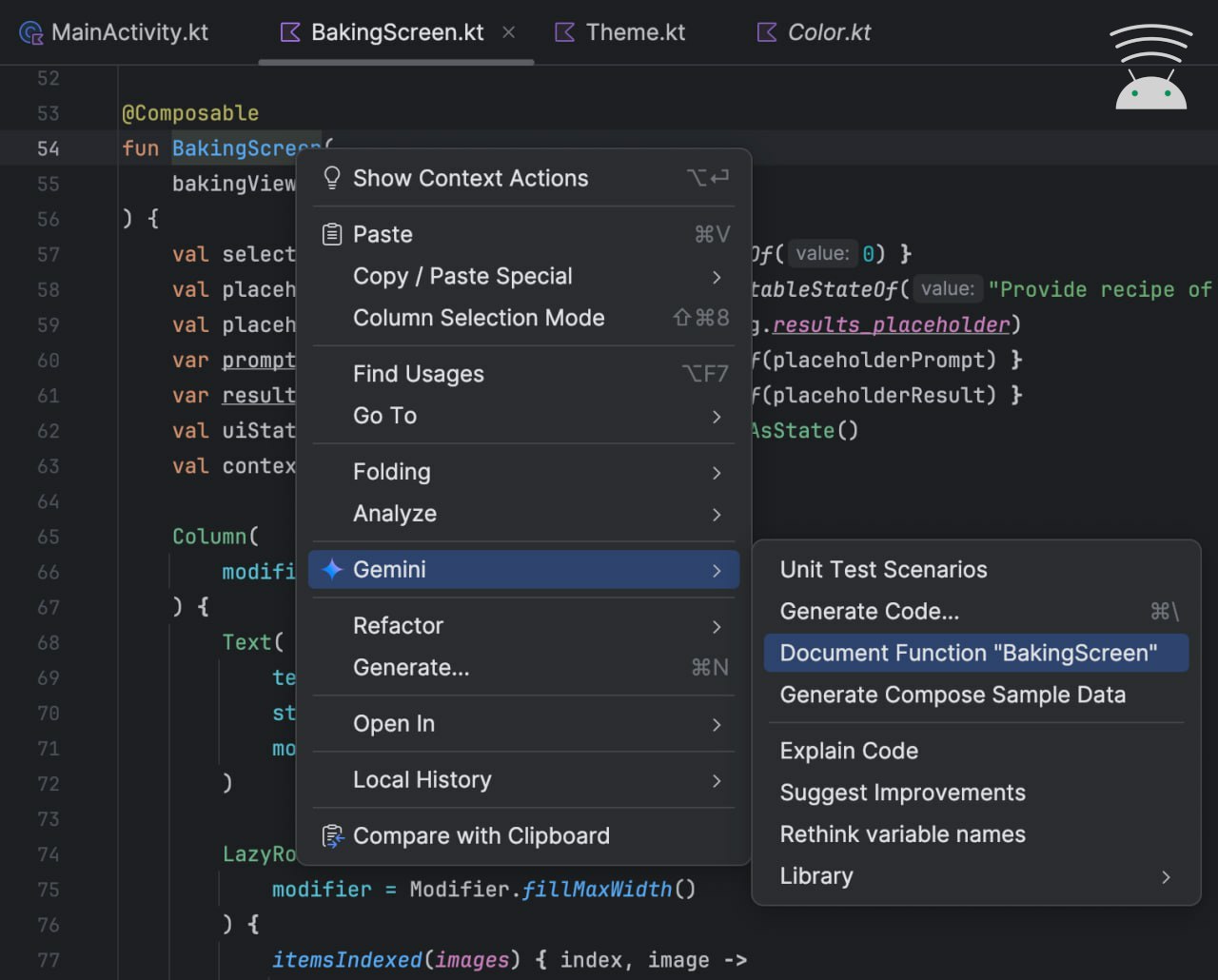 В Android Studio LadyBug Feature Drop Canary 7 появилась генерация документации к коду с помощью Gemini
#androidstudio #gemini #ai | Сетка — социальная сеть от hh.ru