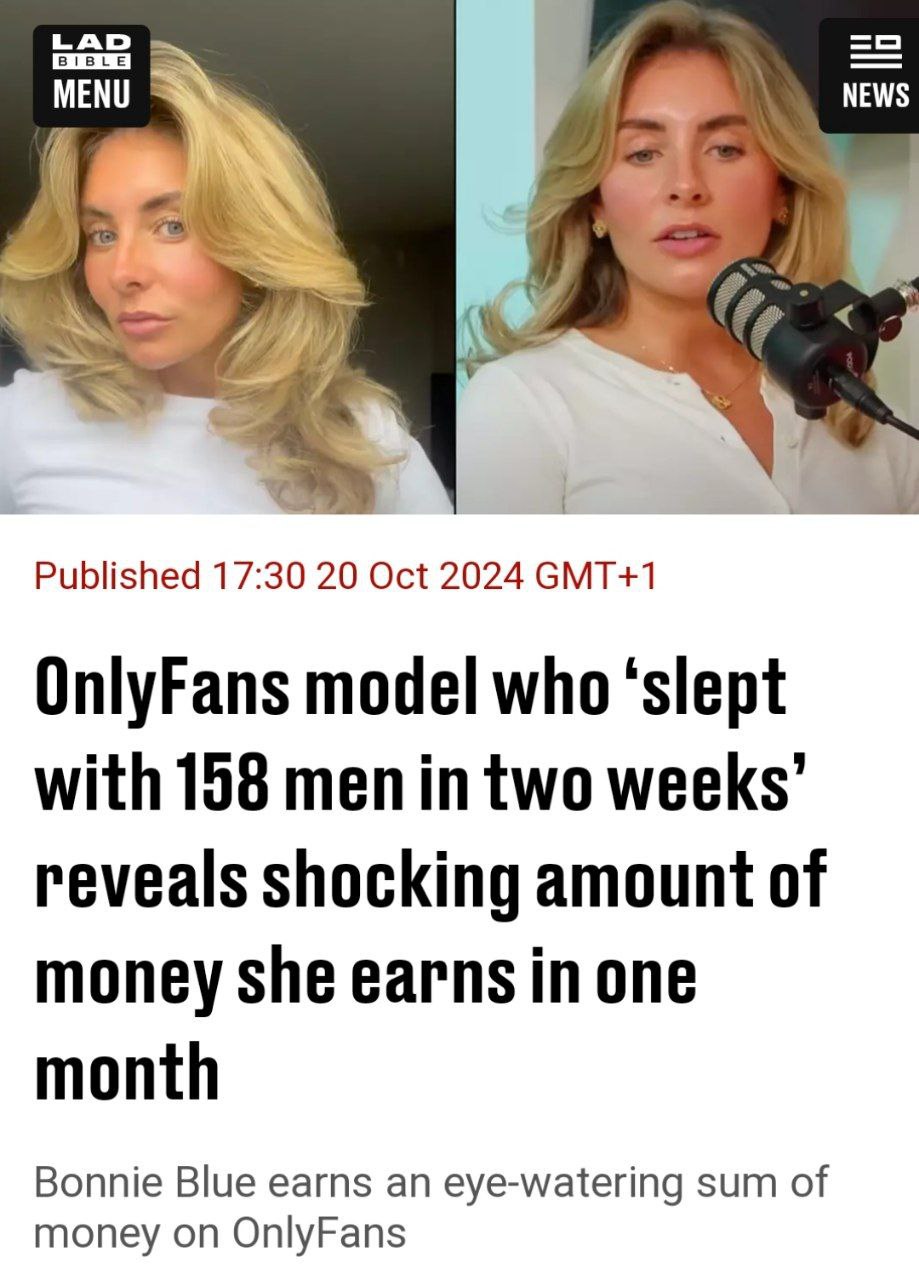 Модель с OnlyFans рассказала, что каждый месяц зарабатывает от 300 до 350 тысяч фунтов стерлингов (~40 млн рублей) на студентах.
Девушка признаётся, что молодёжь хорошо платит | Сетка — социальная сеть от hh.ru