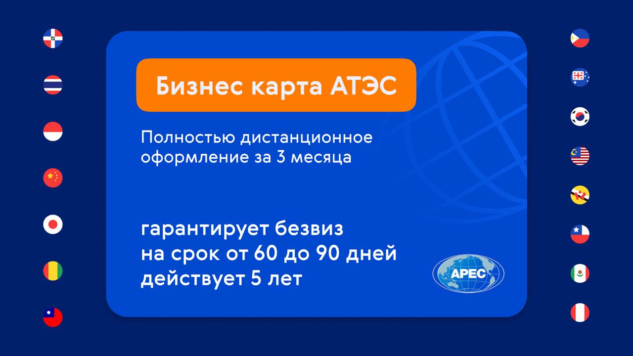 🏷 Новая акция: суперскидка на бизнес-карты АТЭС
При заказе до конца ноября оформить «тихоокеанский шенген» можно всего за $1 500 | Сетка — социальная сеть от hh.ru
