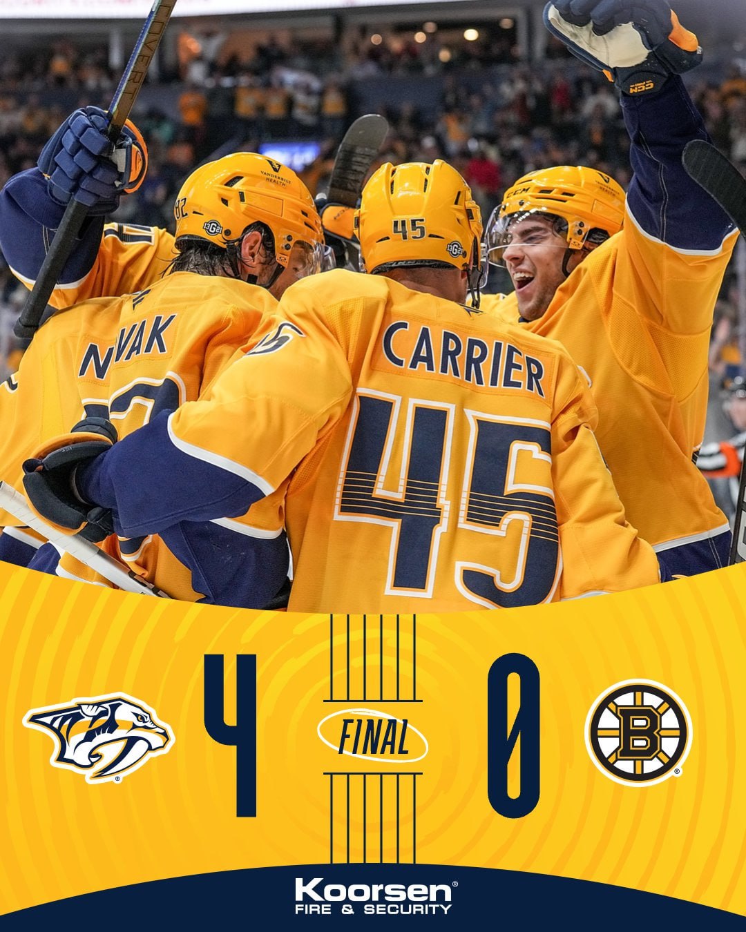 «Нэшвилл» одержал первую победу в сезоне!
Когда-то это должно было случиться. Молодцы, справились с «Бостоном» благодаря... да все молодцы, ладно.
Сарос отразил 33 броска и оформил "сухарь" | Сетка — социальная сеть от hh.ru