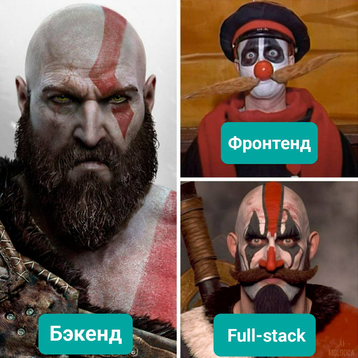 Фронтендеры, ничего личного, просто это ответочка на ваши бесконечные мемы про красивый/прекрасный фронт и страшный/уродливый бек. | Сетка — социальная сеть от hh.ru