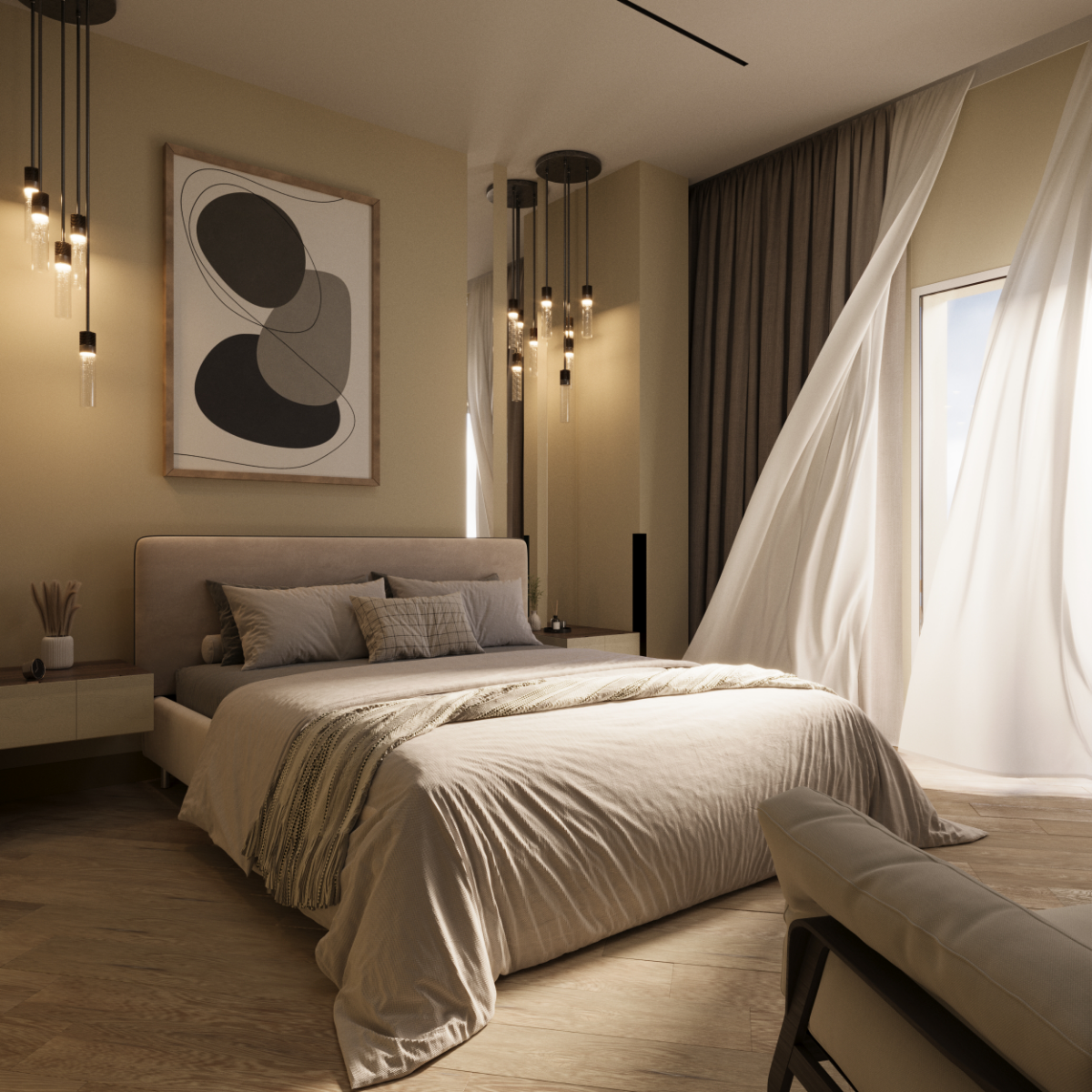 Визуализация дизайн-проекта спальни г. Екатеринбург | Сетка — социальная сеть от hh.ru