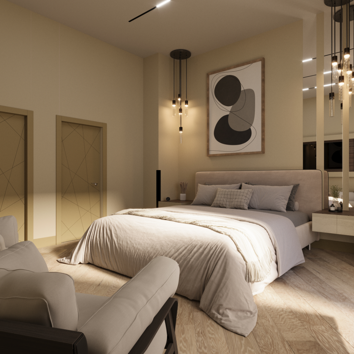 Визуализация дизайн-проекта спальни г. Екатеринбург | Сетка — социальная сеть от hh.ru