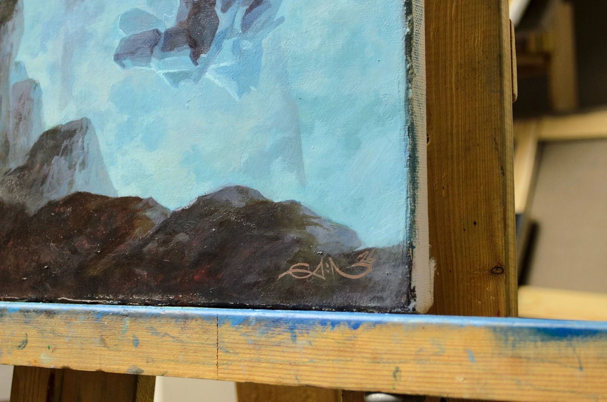 Картина "Кощей '24"  
Сегодня "Научное фэнтези" (Sci-Fantasy). Мой вариант Кощея с огнём в чреслах и с крио-морозом в шлеме для черепушки.  
Холст, масло.
Размер 50х70 см | Сетка — социальная сеть от hh.ru