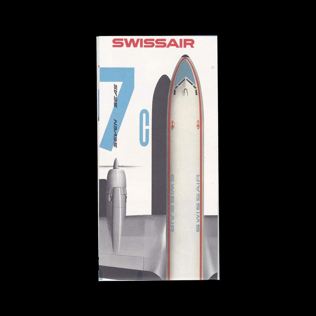 Буклеты и постеры для Swissair, 1958 год. Дизайнер — швейцарец Курт Вирт (Kurt Wirth)
#awdswiss #awdretro #awdprint | Сетка — социальная сеть от hh.ru