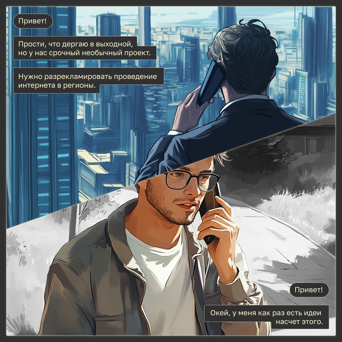 Наш нейрокомикс «Деревня, в которой хочется остаться» участвует в голосовании на Sostav!
Читайте историю о том, как молодой человек решил изменить жизнь родной деревни с помощью современных технологий... | Сетка — социальная сеть от hh.ru