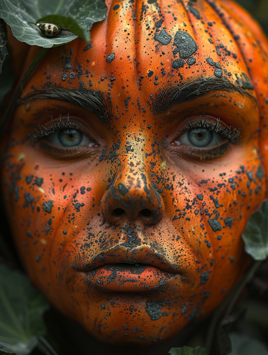 👁Простой, но эффектный👁
Prompt: [фруктовощтекстура], face, beautiful,Я:R
Parameters: --v 6.0 --s 750 --c 20 --ar 3:4 | Сетка — социальная сеть от hh.ru