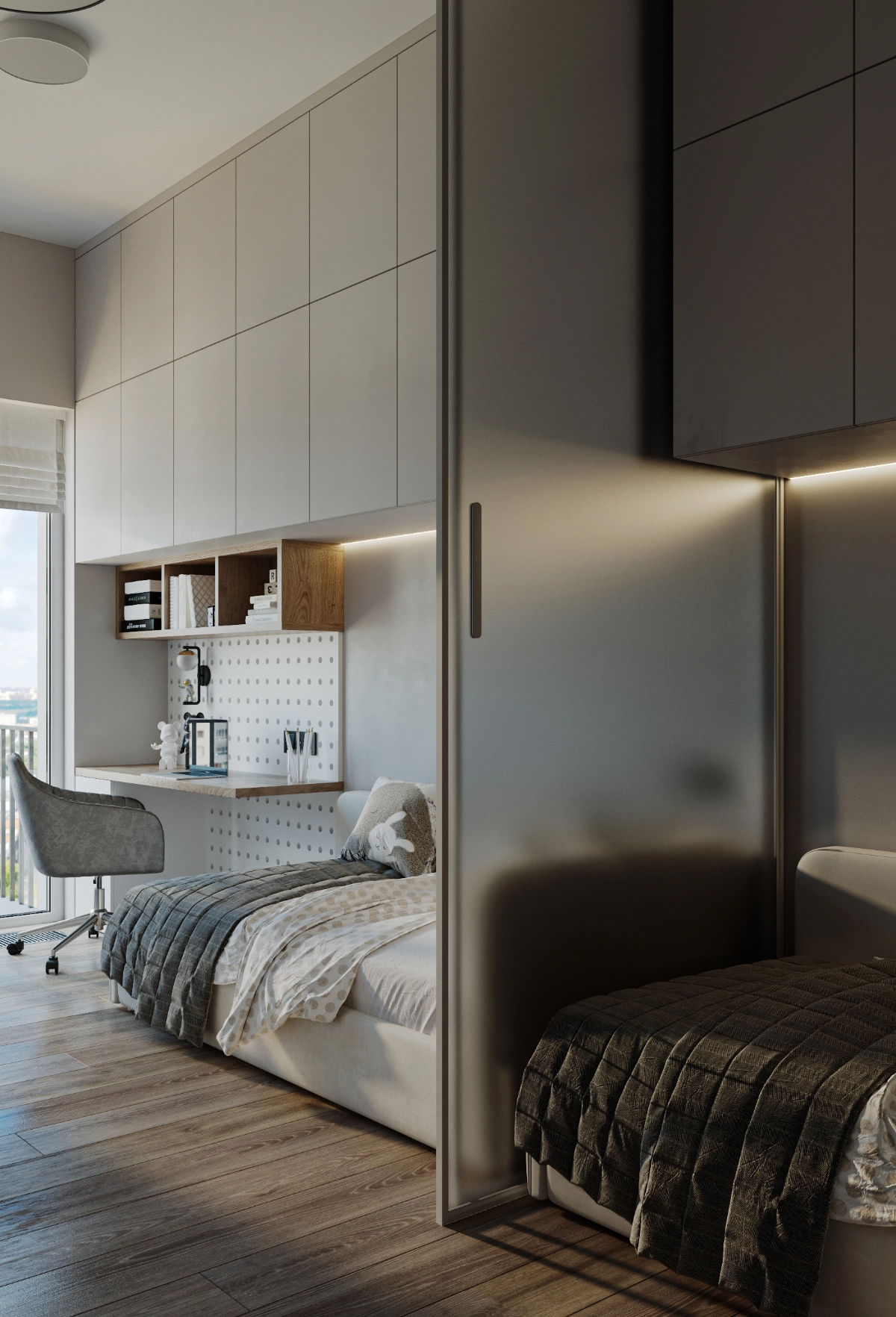 Дизайн концепция и 3d визуализация детской комнаты
3ds max|corona render | Сетка — социальная сеть от hh.ru