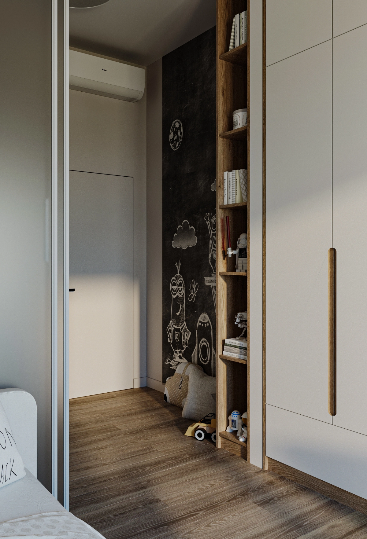 Дизайн концепция и 3d визуализация детской комнаты
3ds max|corona render | Сетка — социальная сеть от hh.ru