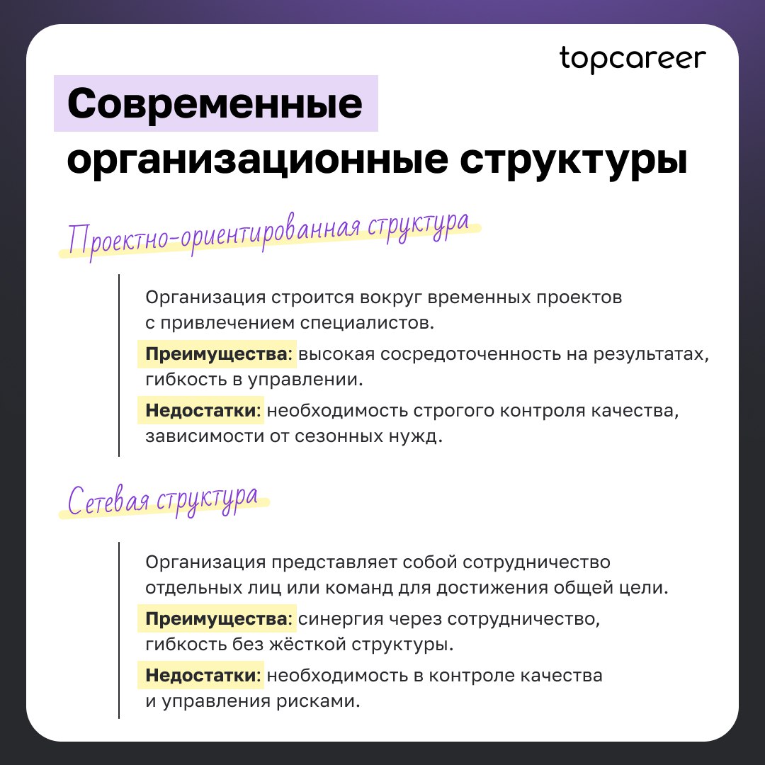 Традиционные и современные типы оргструктур 
Не существует одного лучшего метода, и нет правильных или неправильных типов организационного дизайна | Сетка — социальная сеть от hh.ru