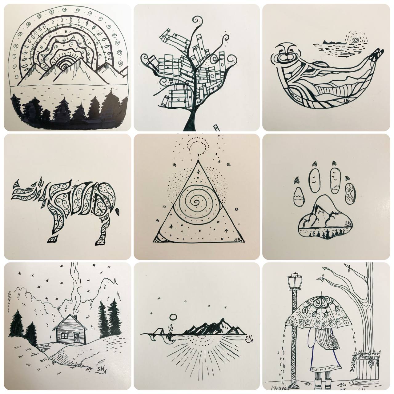 Мои итоги Инктобера
Поняла, что это довольно сложно 😥— рисовать на заданную тему. Искала референсы, выбирала те, что мне нравились. Полных копий нет, мои добавления, изменения в каждом | Сетка — социальная сеть от hh.ru