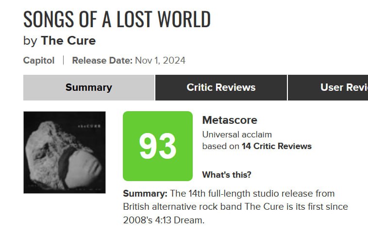 The Cure выпустили первый альбом за 16 лет! В Songs of a Lost World вошло восемь треков с общей продолжительностью в 49 минут | Сетка — социальная сеть от hh.ru