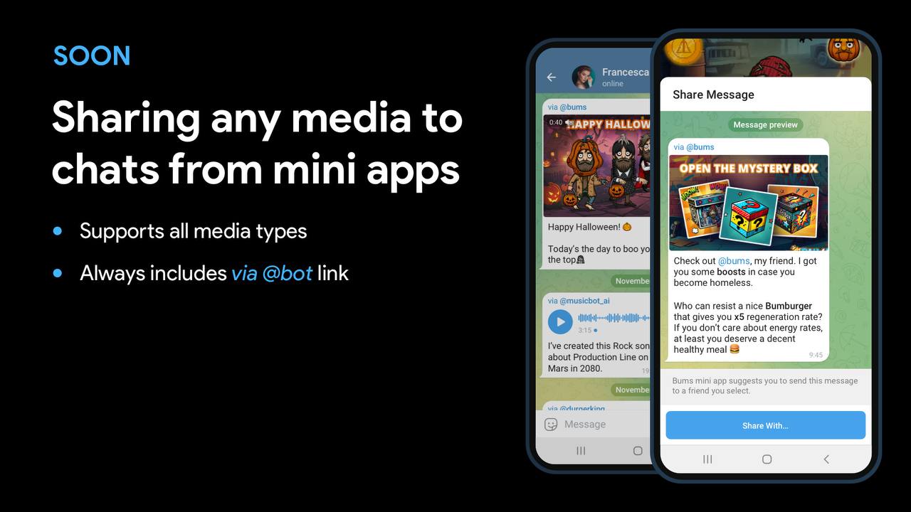 🔜 Telegram is about to introduce 10 new features for Mini Apps, enabling developers to create dozens of new kinds of apps and games on Telegram | Сетка — социальная сеть от hh.ru