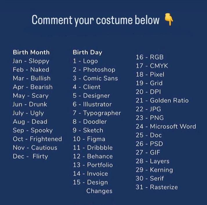 Бу! Коллеги-дизайнеры! 😜
Хэлоуин прошел, а страхи остались! 
Поэтому, предлагаю вам сыграть в игру 🤭: выбираем себе офисный костюм до следующего хэлоуина! 
#design #designer #game #ps #adobe #illustra... | Сетка — социальная сеть от hh.ru