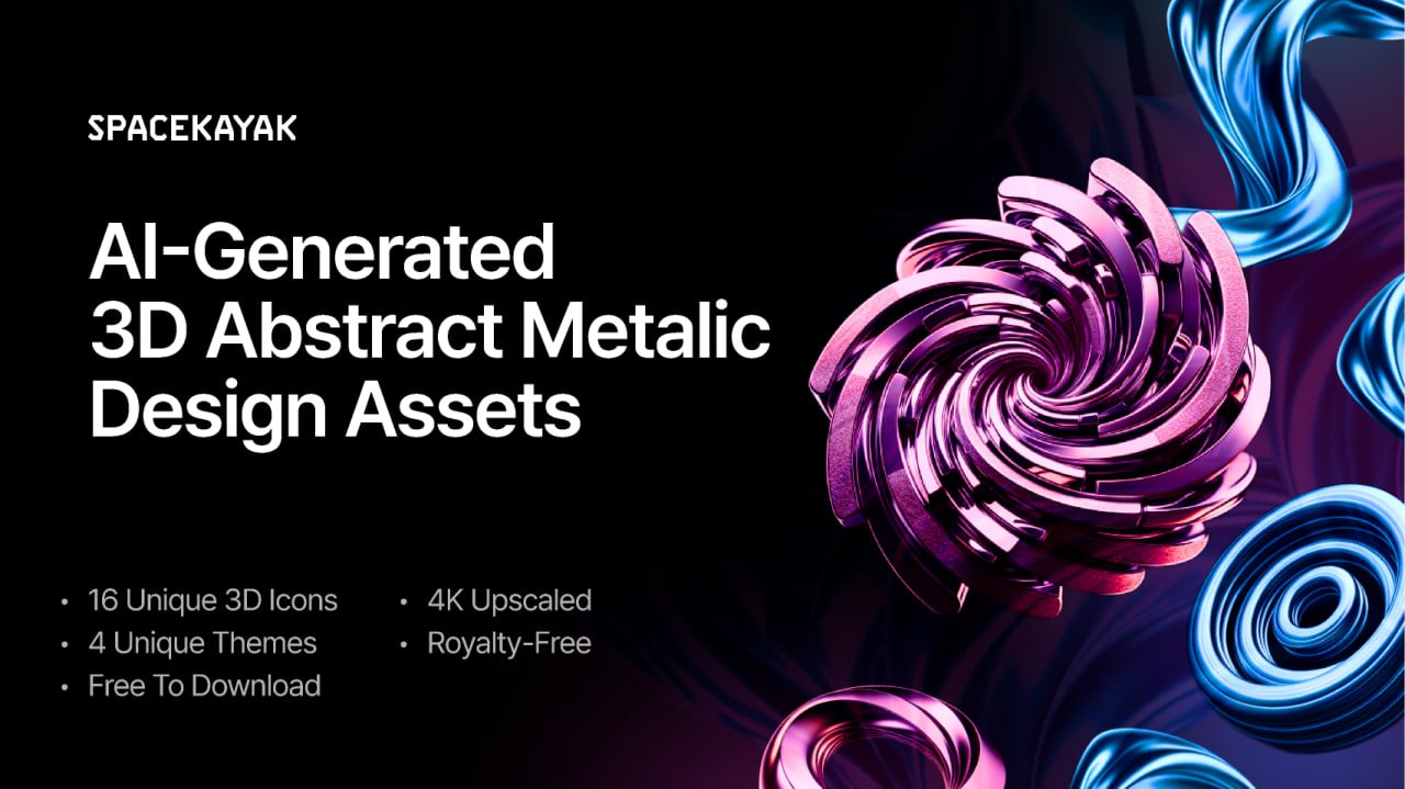 🙈 #текстуры #ресурсы #дизайн #figma
Abstract 3D Assets
Небольшой пак из 16 абстрактных элементов, сгенерированных ИИ.
😘 Odiz | Telegram | Сетка — социальная сеть от hh.ru