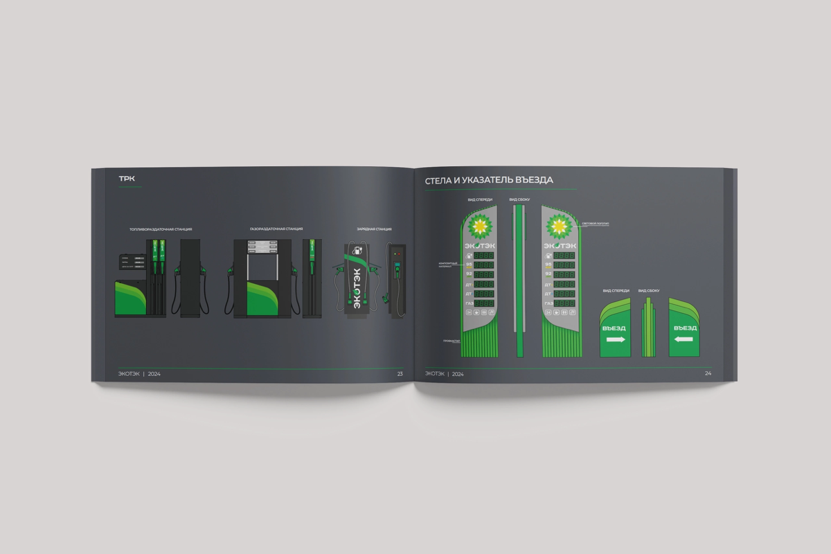 Разработка фирменного стиля АЗС для компании "ЭКОТЕК".
Этапы работы включали анализ существующих решений на рынке, оценку текущих трендов в дизайне и во взаимодействии с клиентами | Сетка — социальная сеть от hh.ru