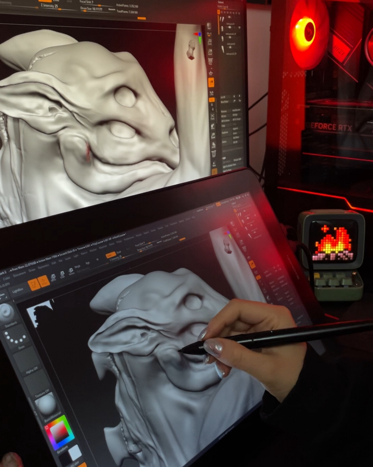 Выхожу из творческого кризиса 😈 #3d #3dанимация
Монстр сделан в Zbrush;
Текстура Substance painter;
Сцена, анимация Blender.
Принимаю заказы в лс или тг https://t.me/Reeeor | Сетка — социальная сеть от hh.ru