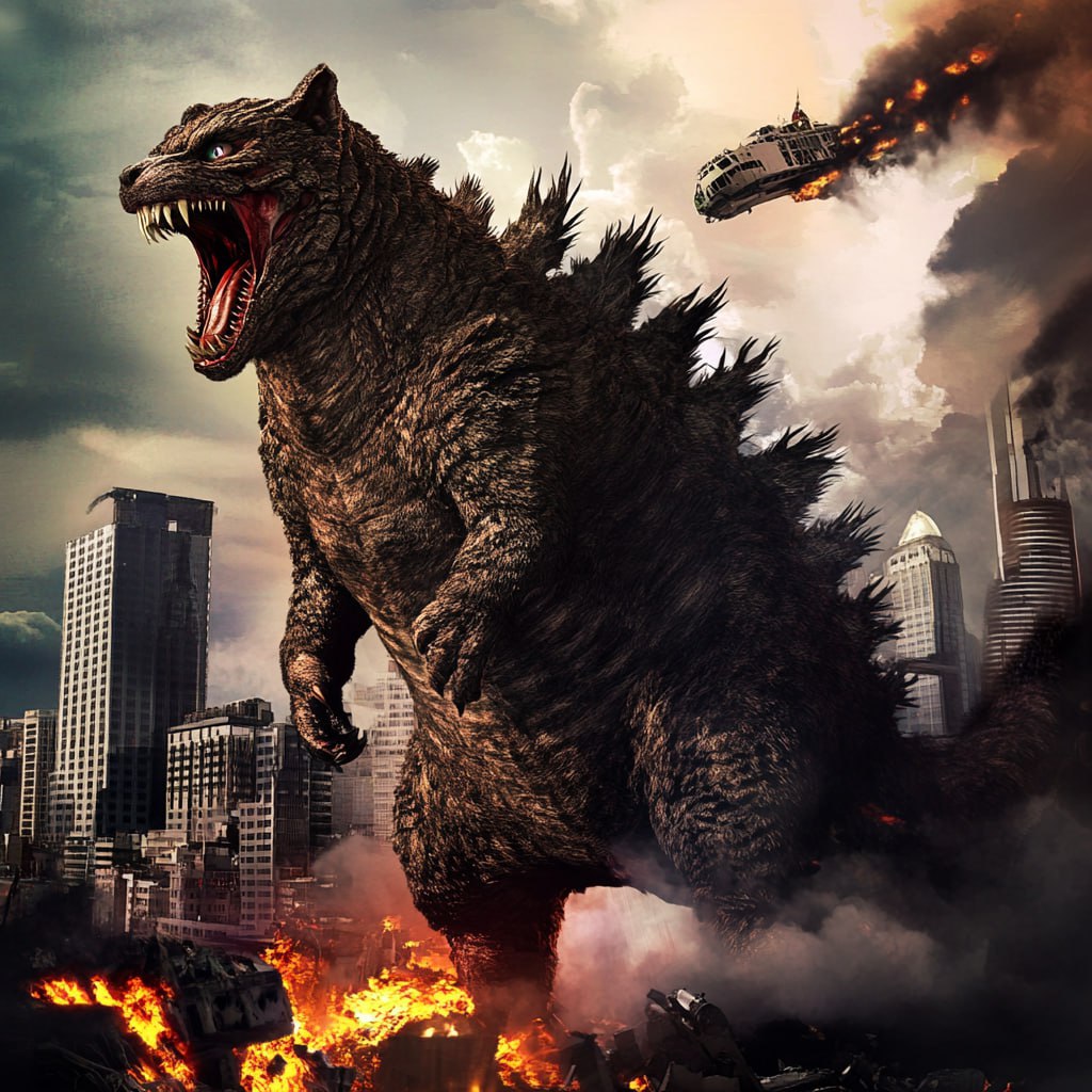 👻CATZILLA👻
Prompt:Create a hybrid character combining a ginger cat and Godzilla | Сетка — социальная сеть от hh.ru