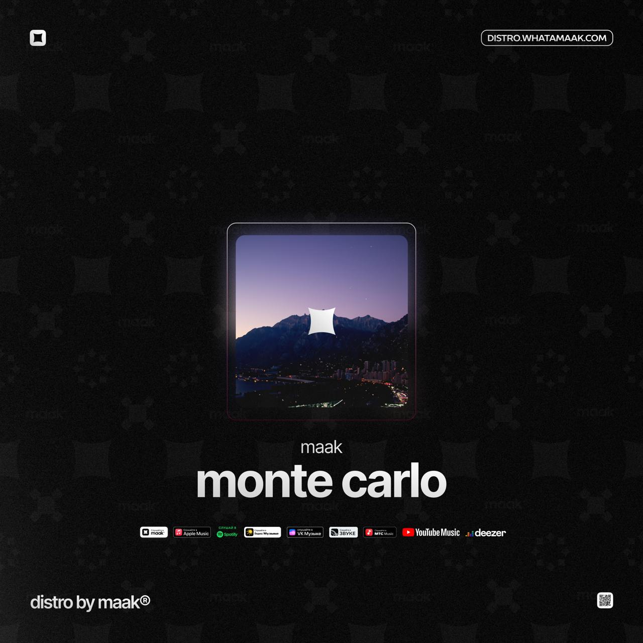 🗯 Новый релиз ╳ maak — «monte carlo»
Платиновая команда продюсеров maak из Дубая представили новую композицию «monte carlo».
«monte carlo» является продолжением музыкальной ambient вселенной maak | Сетка — социальная сеть от hh.ru