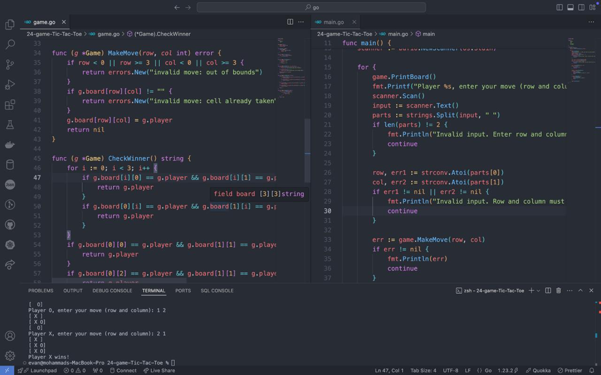 🎮 Прокачиваю навыки программирования с классической игрой! 🌟
Только что закончил кодирование простой, но вечной игры: «Крестики-нолики»! 🎮 На языке Go я создал консольную игру на двух игроков, которая... | Сетка — социальная сеть от hh.ru
