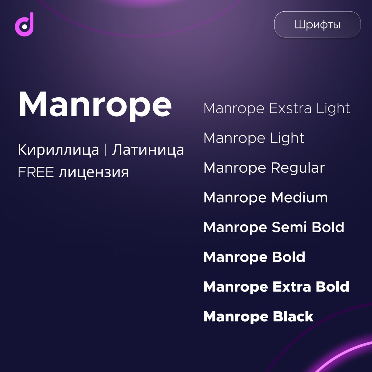 🙈 #шрифты #гротеск #ресурсы #дизайн
😜 Manrope минималистичный, графически простой и «бесхарактерный» | Сетка — социальная сеть от hh.ru