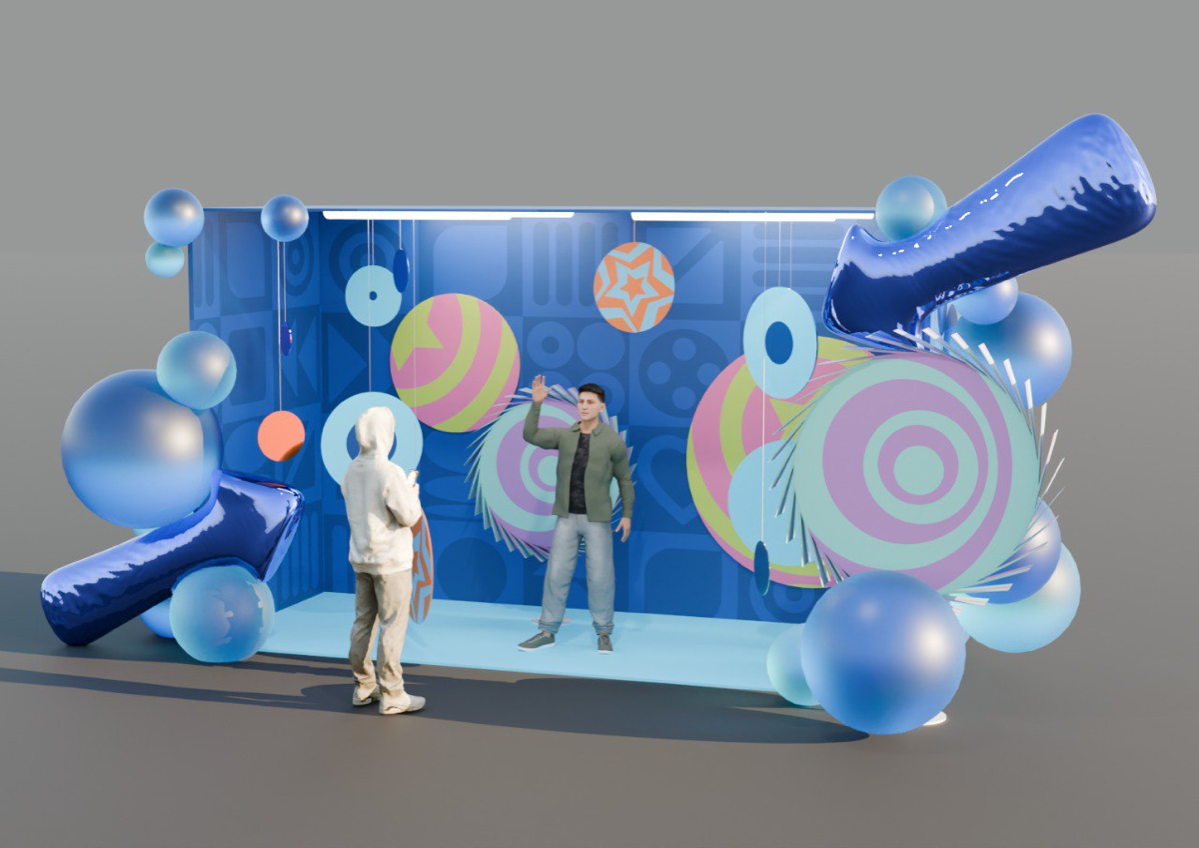 3D визуализация фото-зоны для мероприятия компании «ВТБ» | Сетка — социальная сеть от hh.ru
