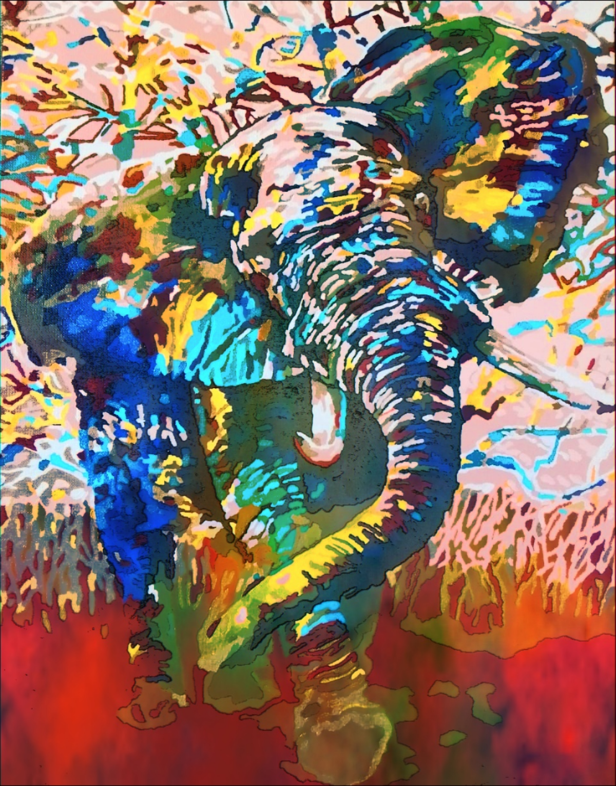 Картина Слон и Краски, 40*50 см.
Слона и краски виртуального мира можно представить в виде движения и взаимодействия нескольких видов энергий, которые могут присутствовать и в нас | Сетка — социальная сеть от hh.ru