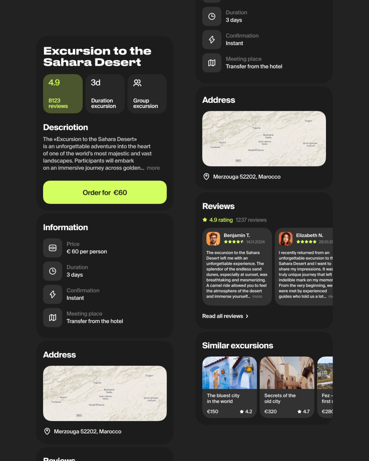 Приложение для заказа экскурсий 🗿
Смотреть на Dribbble | Сетка — социальная сеть от hh.ru