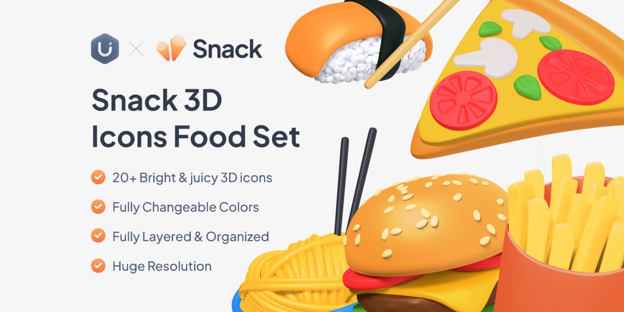 Snack 3D Icons
🙈 #иконки #ресурсы #дизайн #figma
Набор 3D иконок популярной еды
⭐️ Чат дизайнеров | Сетка — социальная сеть от hh.ru