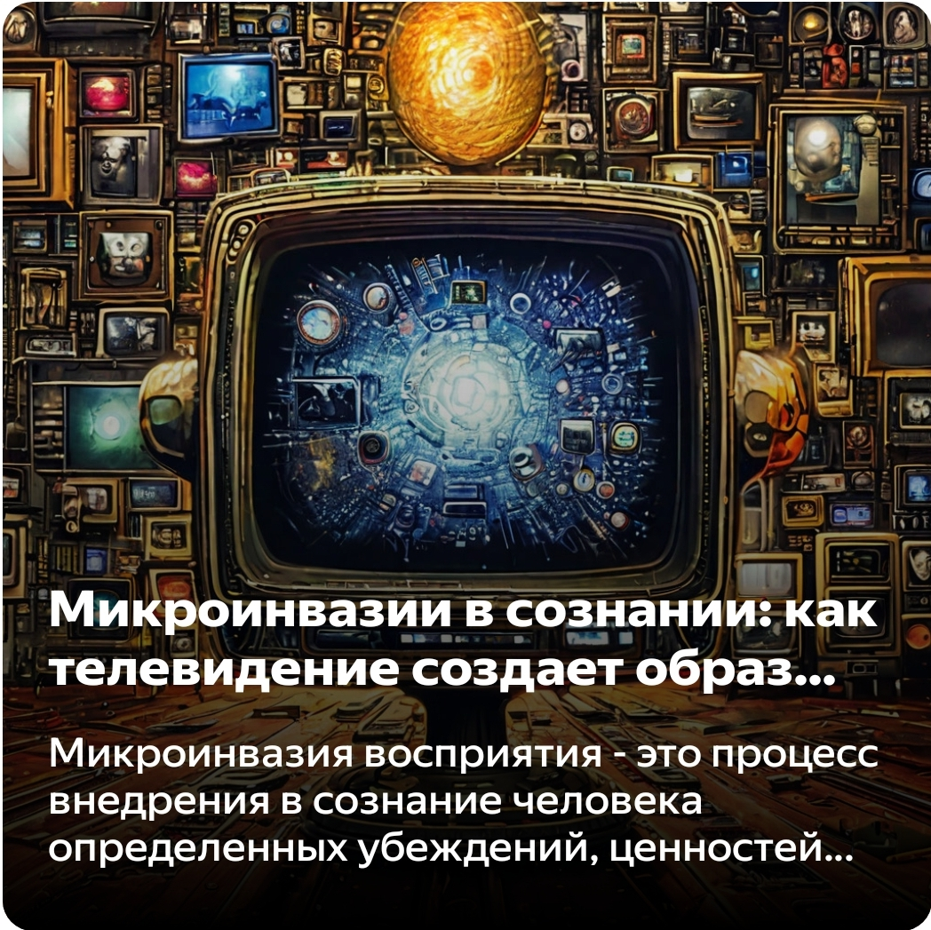 Микроинвазиявосприятия для ТВ 📺
Микроинвазия восприятия - это процесс внедрения в сознание человека определенных убеждений, ценностей и поведенческих моделей | Сетка — социальная сеть от hh.ru