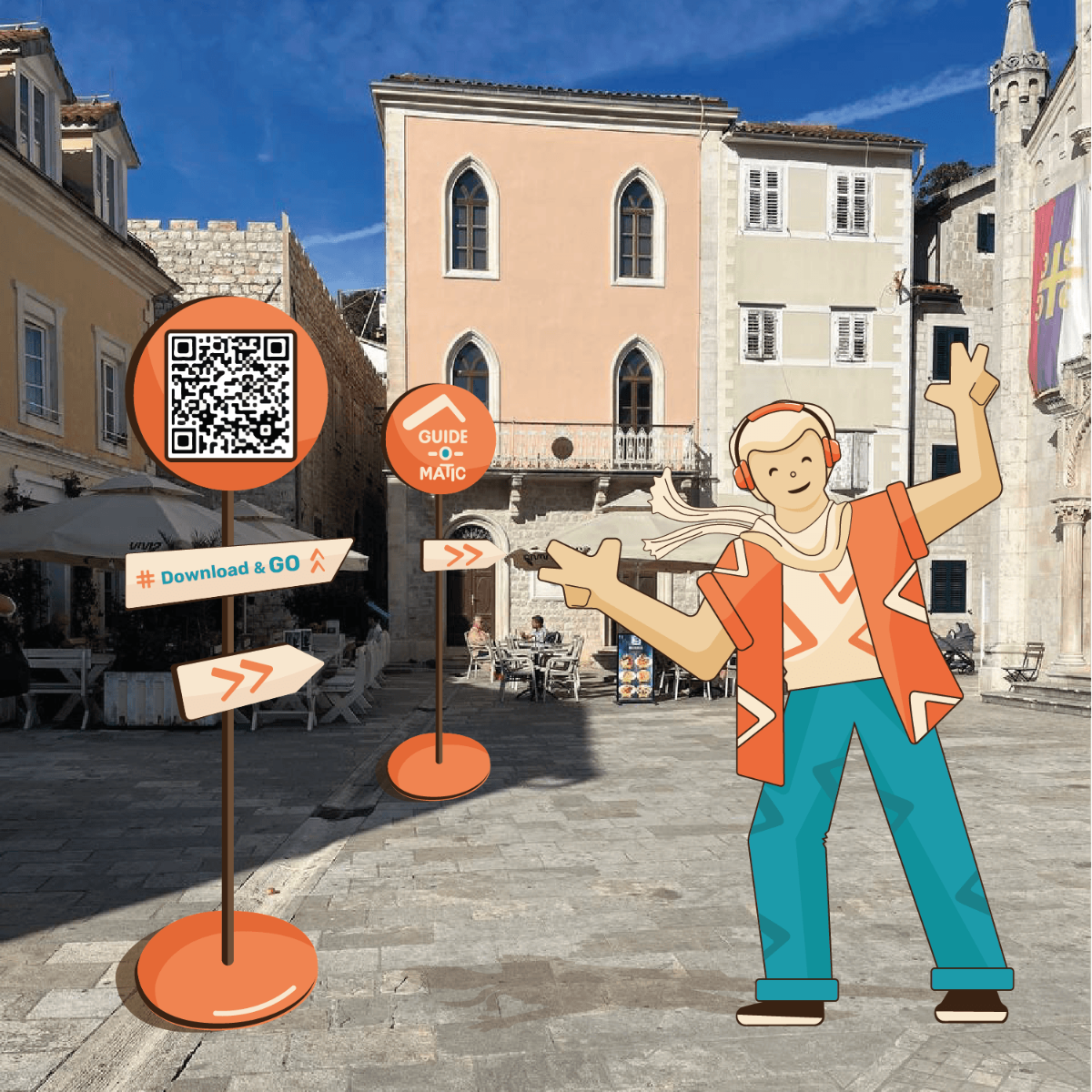 🥳 Представляю свою работу по бренд-стилю  для путеводителя и аудиогида GUIDE-O-MATIC по Черногории!
Тут я решила скомбинировать фотографию и иллюстрацию, и получился вот такой веселый фотостиль | Сетка — социальная сеть от hh.ru